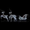 VidaXL Reindeer & Sleigh Christmas Decoration 60 LEDs Outdoor Silver - 3 of 4
