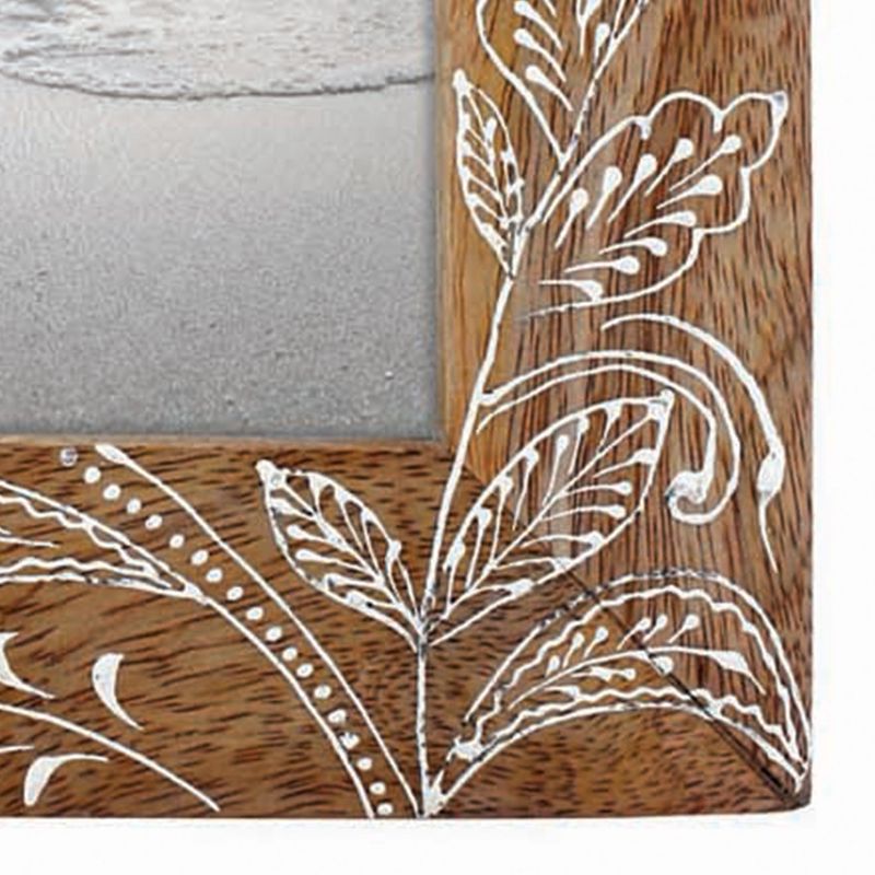 Natural Wood 4 x 6 inch Floral Pattern Decorative Wood Picture Frame - Foreside Home & Garden, 4 of 5