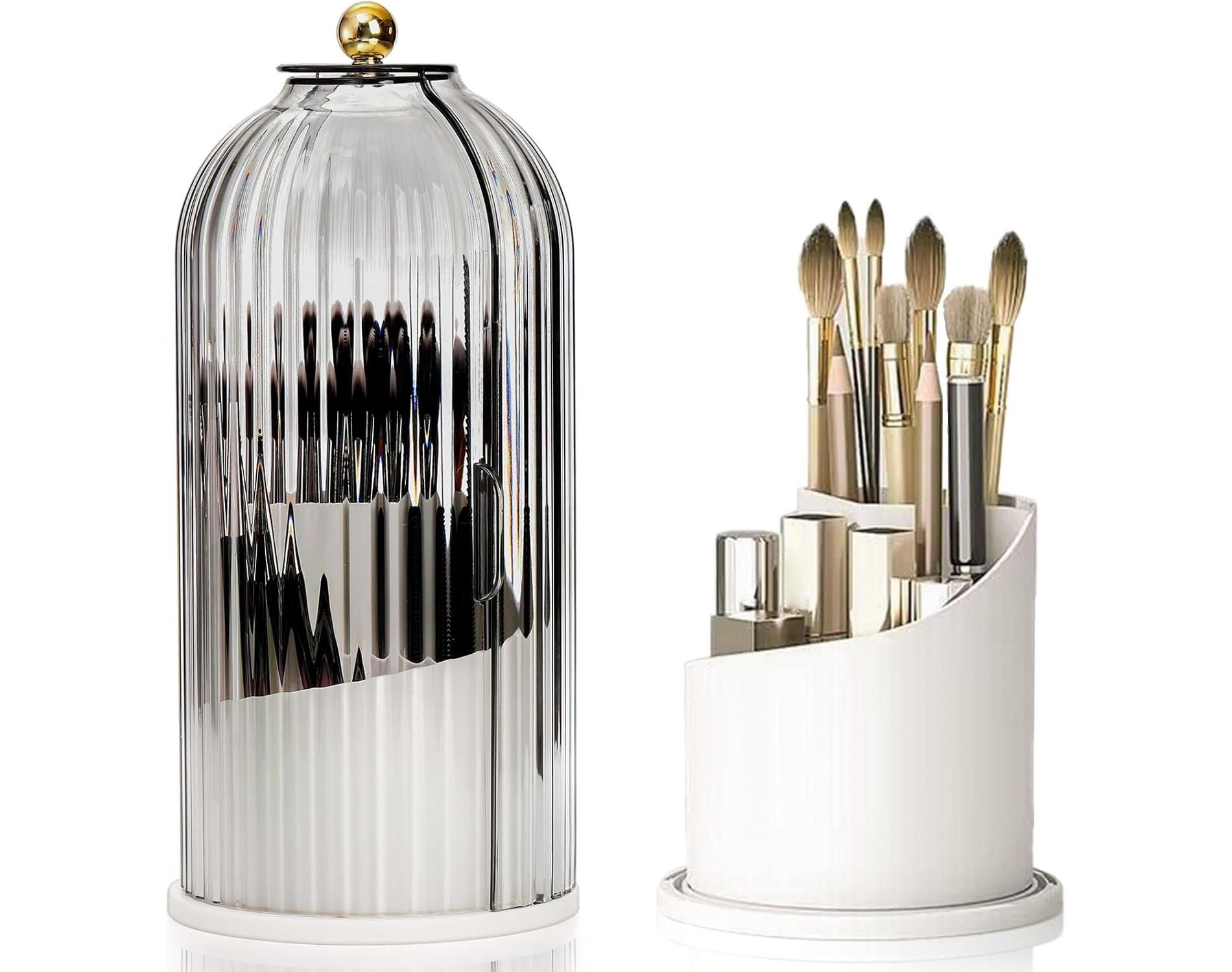 Chery Life Toothbrush Holders with Sliding Lid for Bathroom Counter Organizer