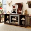 58" Modern TV Stand with Faux Stone,2-Door Large Entertainment Center Fits TVs up to 65 Inch for Living Room-Baofuwish - 3 of 4