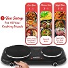Brentwood Double-Cast-Iron 1,100-Watt Countertop Electric Burner Hot Plate with Temperature Control and Power Indicator Light, Black - 4 of 4