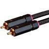 Monoprice 3.5mm to 2-Male RCA Adapter Cable - 15 Feet - Black, Gold Plated Connectors, Double Shielded With Copper Braiding - Onix Series - image 3 of 4