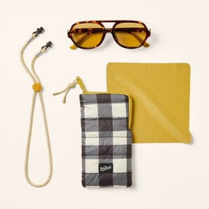 Adult Tortoise Frame Aviator Sunglasses - Woolrich x Target Yellow - 1 of 4