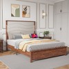 TiramisuBest Queen Size Bed Frame with Upholstered Headboard - Beige MDF+Metal Design - 4 of 4