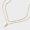 14K Gold Plated Cubic Zirconia Cross Pendant Necklace - A New Day™ Gold - 4 of 4