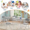 5-Piece Kids Folding Table and Chairs Set, Foldable, Children's Activity Table and Chairs Set, for Dining Room, Living Room - 4 of 4