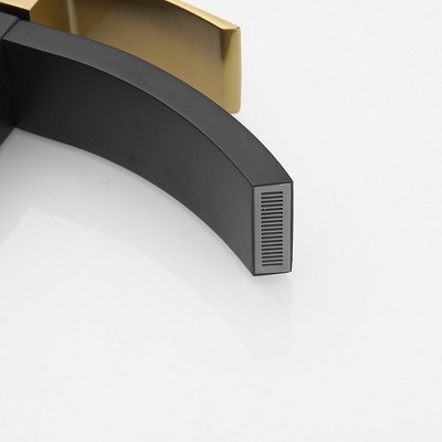 Gold and Black Waterfall Single Handle Vessel Sink Faucet