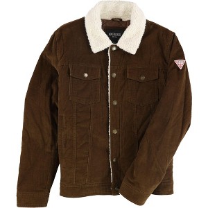 GUESS Mens Faux Shearling Trim Bomber Jacket - 1 of 2