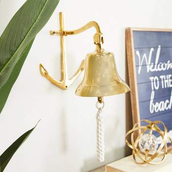 Brass Bell Wall Decor with Anchor Backing - Olivia & May