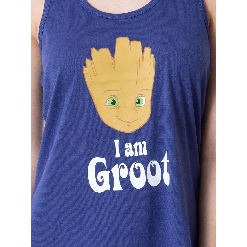 Marvel Womens' I Am Groot Guardians Of The Galaxy Pajama Set Short Tank Top Multicolored, 4 of 6