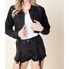 Women's Lace Up Cropped Denim Jacket - Honey Punch - 2 of 4