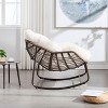 PAGED Oversized Rattan Accent Chair with Detachable Cotton Cushion, Patio Rocking Recliner Egg Chair for Porch & Backyard - 4 of 4