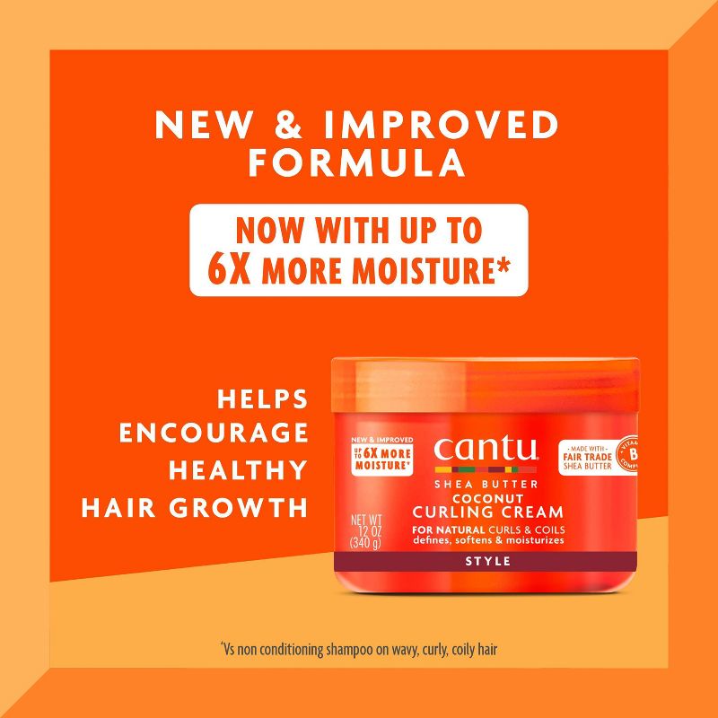 Cantu Natural Hair Coconut Curling Cream with Shea Butter, 3 of 17