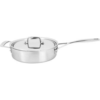 Cuisinart Classic 3.5qt Stainless Steel Saute Pan With Cover And Brushed  Gold Handles Matte White : Target