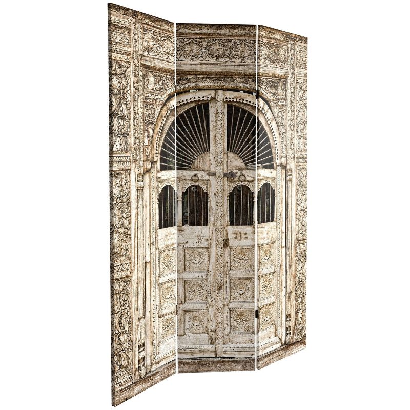 6&#34; Double Sided Stone Doorway Canvas Room Divider Gray - Oriental Furniture, 6 of 10