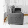 VASIP 3-Seater Sofa with Easy Assembly - Cream White Corduroy Fabric, Compact Living Room & Apartment Couch, Space-Saving Design for Small Spaces - 3 of 4