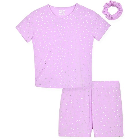 Wonder Nation Girls Pajamas Purple 2 Piece Set Unicorn Top Pants Size 10/12  Plus