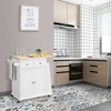 Tangkula Rolling Kitchen Island Utility Trolley Cabinet Storage Spice Towel Rack White - image 2 of 4