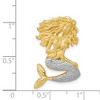 Black Bow Jewelry 14k Yellow Gold and White Rhodium Mermaid Slide Pendant, 19 x 27mm - 4 of 4