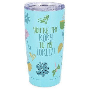 Elanze Designs 20 oz Stainless Steel On the Go Insulated Travel Tumbler With Push Top Lid, Rory To My Lorelai Sky Blue - 1 of 4