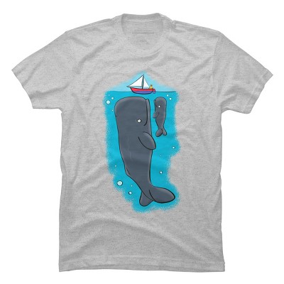 Men's Design By Humans Cute whales and sailing boat cartoon illustration By thefrogfactory T-Shirt