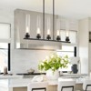 Rennnsan Flovera 31"W 5-Light Linear Glass Modern Dimmable Kitchen Island Pendant in Black - 4 of 4