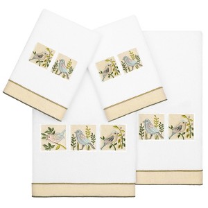 Linum Home Textiles 100% Turkish Cotton GIRASOL Embellished Towel Set - 1 of 4