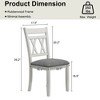 VECELO Rustic Wooden Dining Chairs Set of 2/4/6, Rubber Wood Kitchen Chairs with Padded Seat & Elegant Hollowed Backrest, Gray - 3 of 4