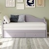 Whisen Wood Twin Size Daybed & Sofa Bed with 2 Storage Drawers and Handrail - 2 of 4