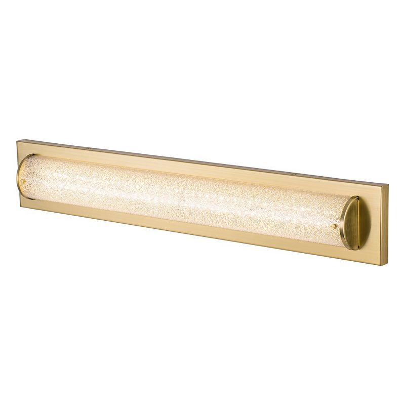 C Cattleya Brushed Gold LED Bathroom Vanity Light Bar with Clear Sandy Glass, 1 of 8