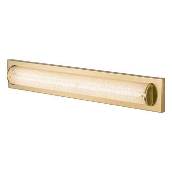 C Cattleya Brushed Gold LED Bathroom Vanity Light Bar with Clear Sandy Glass
