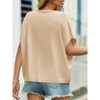 Coolmee Women Casual V Neck Short Sleeve Knitted Cardigan Lightweight Button Sweater Jacket - 3 of 4