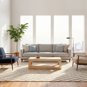 Modern Rectangular Coffee Table with Bottom Shelf (48in x 24in / 1220mm x 610mm) - 1 of 4