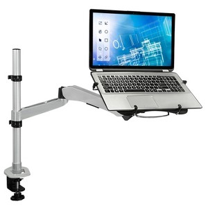 Mount-It! Laptop Desk Mount with USB Powered Cooling Fan Fits Up to 17" Screens - Silver - 1 of 4