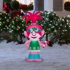 Gemmy 4-ft Poppy Troll in Green Dress Holding Candy Cane Christmas Inflatable - 2 of 4