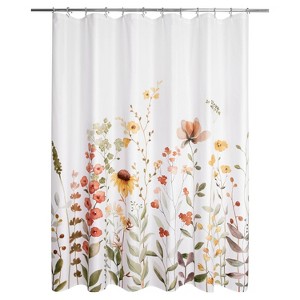 Wild Garden Shower Curtain - Allure Home Creations: Botanical Polyester Fabric, Machine Washable, Buttonhole Top - 1 of 4