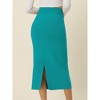 INSPIRE CHIC Women's Elastic High Waist Slit Hem Stretchy Ribbed Knit Bodycon Midi Skirts - 4 of 4