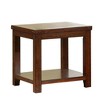 Alilang 23.50 Inch Solid Wood End Table with Lower Shelf and Rich Walnut Finish - Brown - 3 of 4