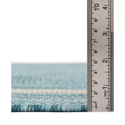 Aquamarine Elegance 4' x 6' Flat Woven Outdoor Rug