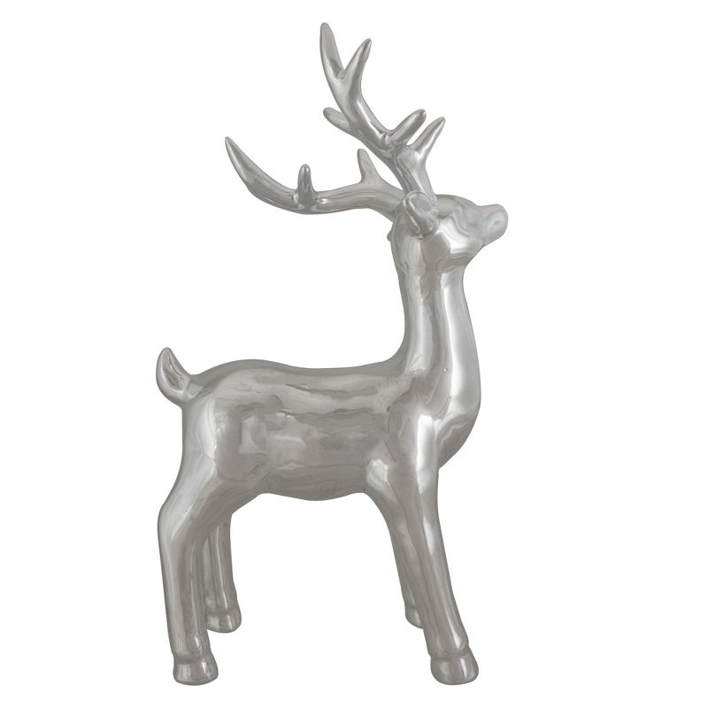 Northlight 14" Metallic Silver Standing Reindeer Christmas Tabletop Decor, 3 of 4