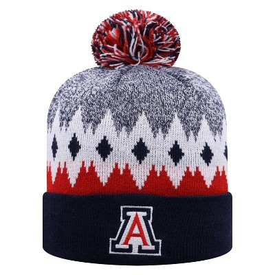 NCAA Arizona Wildcats Men's Jagged Knit Cuffed Beanie with Pom