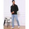 INSPIRE CHIC Men's Solid Color Quarter Zip Knitted Mock Neck Polo Sweater - 2 of 4