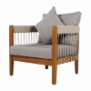 Outdoor Club Chair, Acacia Wood Frame with Handwoven Rope and Removable Cushions, Boho Patio Seating for Porch or Garden - Coolbibila - 3 of 4