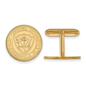 Black Bow Jewelry 14k Yellow Gold East Carolina Pirates NCAA Cuff Links - 1 of 3