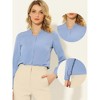 INSPIRE CHIC Women's Long Sleeve Solid Color Lightweight Blouses - 2 of 4