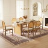 KTMBDW 7-Piece Dining Table Set with 6 Rattan Chairs, 59.8" Rectangular Kitchen Table & Chairs Set for 6, Rustic Dining RoomTable for Small Space - 4 of 4