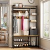 Shoe Clothes Rack for Entry, Hall Tree Shoe Bench, 5 in 1 Coat Rack Set, Storage Rack, Wooden Clothes Rack, for Bedroom Corridor Office, Brown - 4 of 4
