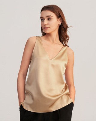 sleeveless satin top