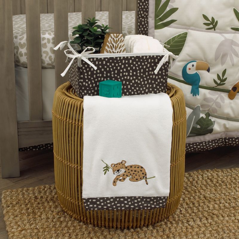 NoJo Jungle Gym Super Soft Baby Blanket with Cheetah Applique, 3 of 5