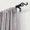 Decorative Drapery Single Rod Set with Scroll Finials Black - Lumi Home Furnishings - 2 of 4